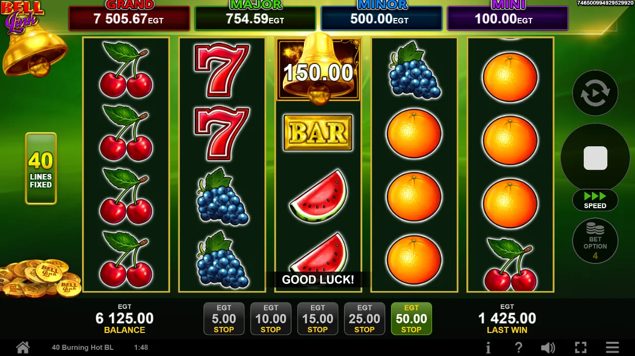 40 Burning Hot Bell Link Slot